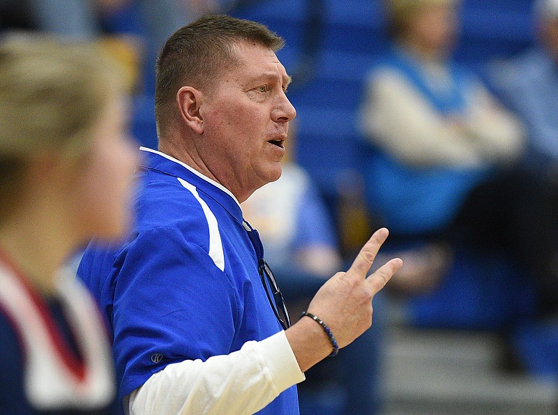 Staff file photo by Matt Hamilton / Bob Williams, Northwest Whitfield's girls' basketball coach since the 2018-19 school year, died Thursday, two years after he was diagnosed with Stage 4 cancer.