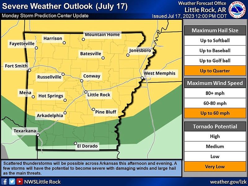 Meteorologists: Most of state at risk for severe weather Monday ...