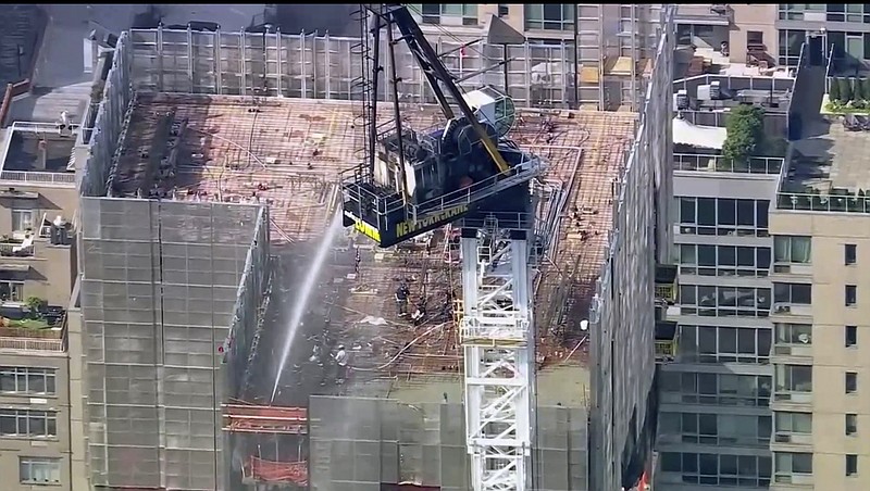 crane on fire in new york today