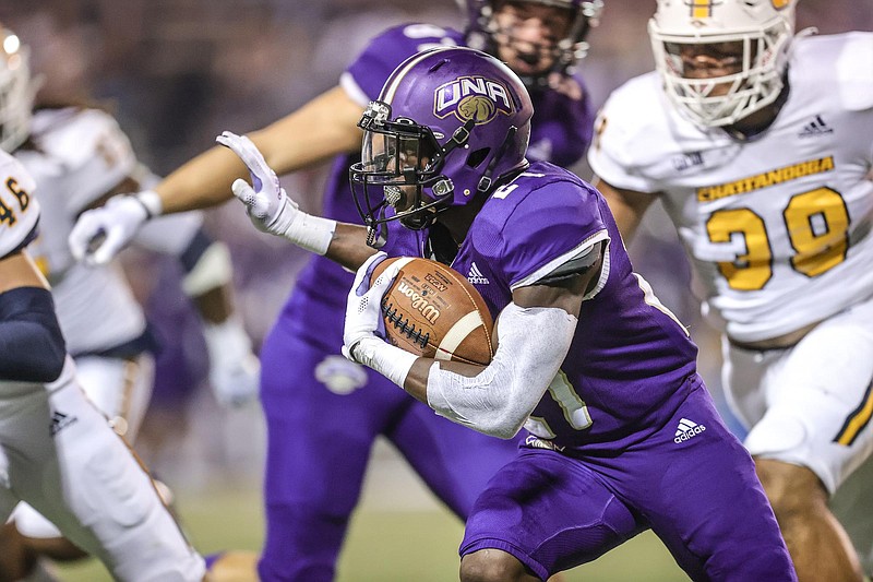 ShunDerrick Powell, a Hoxie High School graduate, is shown with the University of North Alabama Lions in this undated courtesy photo. Powell, who transferred to the University of Central Arkansas ahead of the 2023 season, was named to the 2023 Walter Payton Award Preseason Watch list, officials said Wednesday, Aug. 2, 2023. (Photo courtesy University of North Alabama)