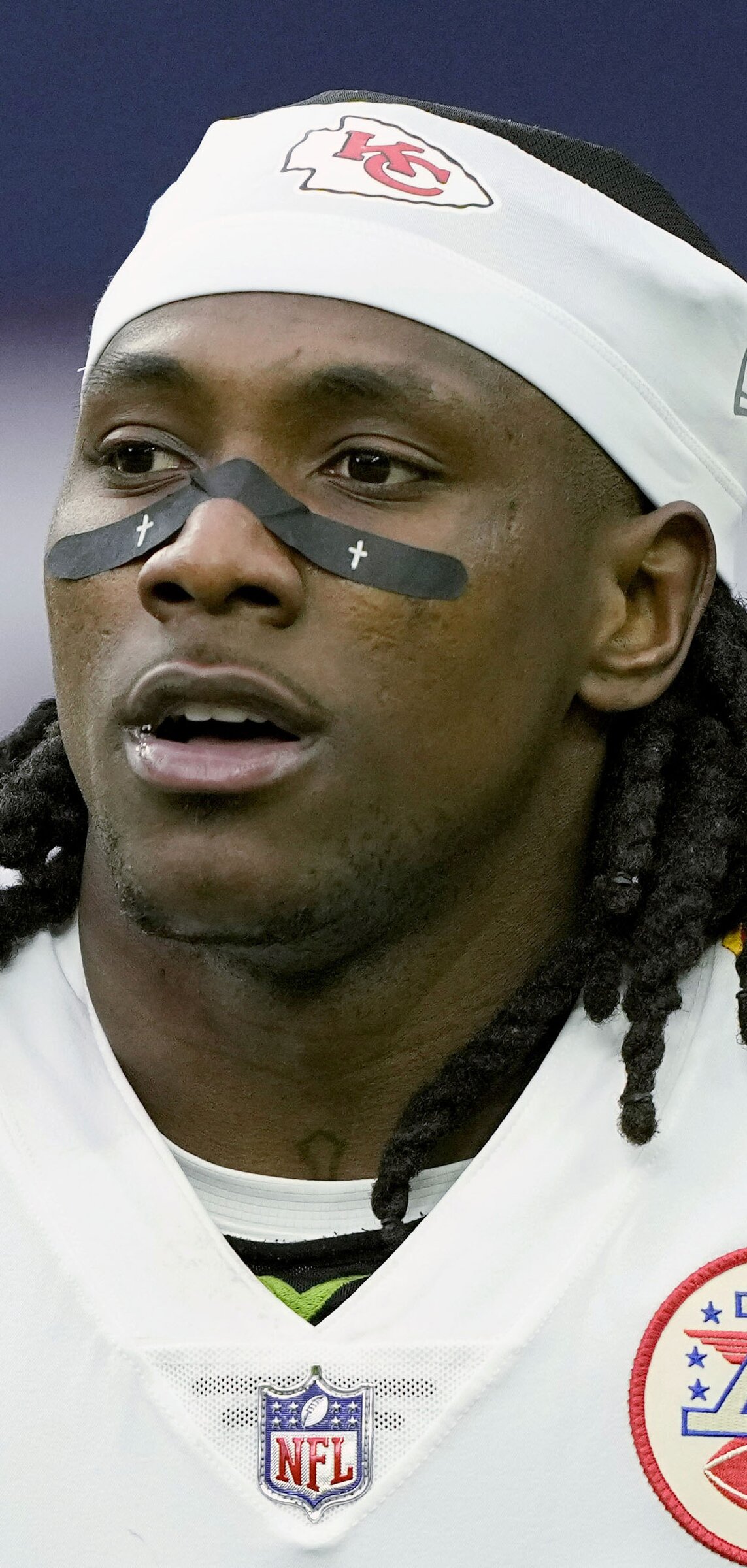 FILE - Kansas City Chiefs' Chris Lammons leaves the field before the team's NFL  football game on Dec. 18, 2022, in Houston. Lammons, New Orleans Saints  running back Alvin Kamara, and co-defendants