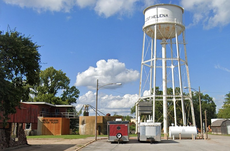 The West Helena water plant and water tower are shown in Helena-West Helena on Google Street View in this August 2022 courtesy image. (Photo courtesy Google Street View & 360)