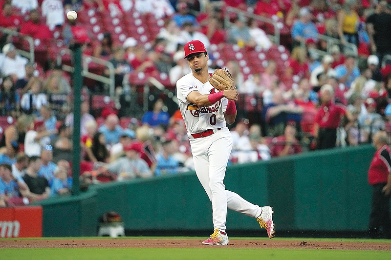 James Naile of the St. Louis Cardinals delivers in the seventh