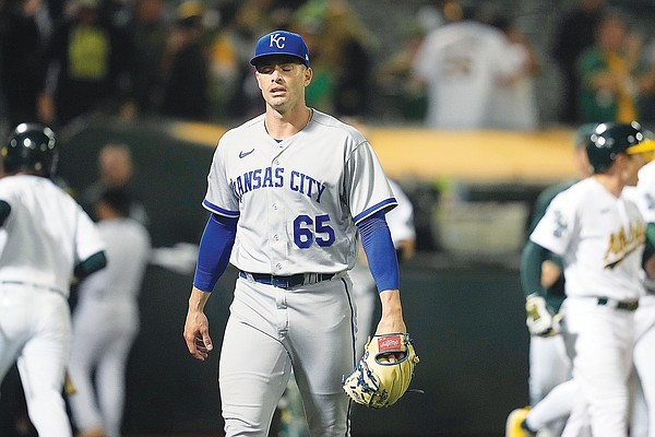 Rooker slugs tworun homer in the bottom of the 9th as the Athletics beat the Royals