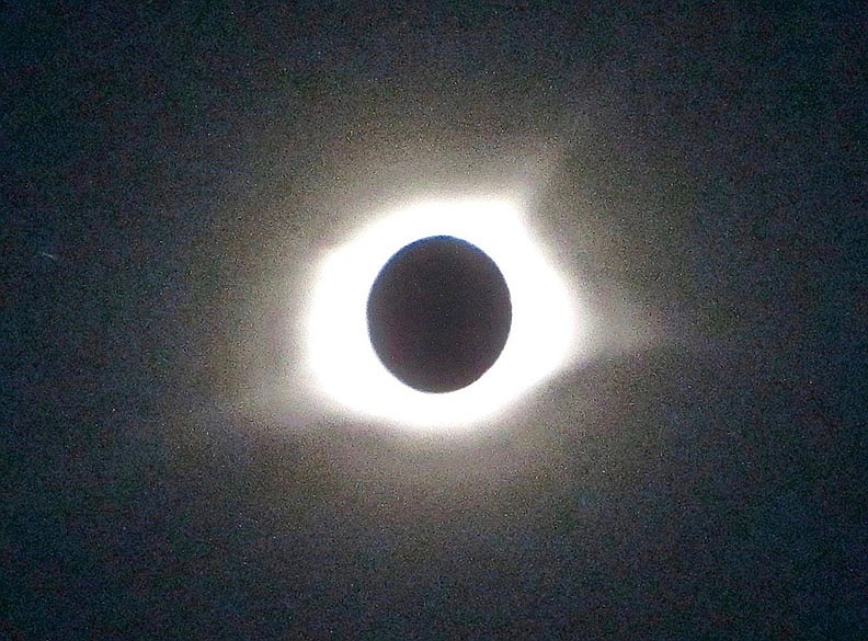 The 2017 solar eclipse's totality was seen over Cobden in southern Illinois..(Special to the Democrat-Gazette/Marcia Schnedler) ..For adgsuneclipse2023