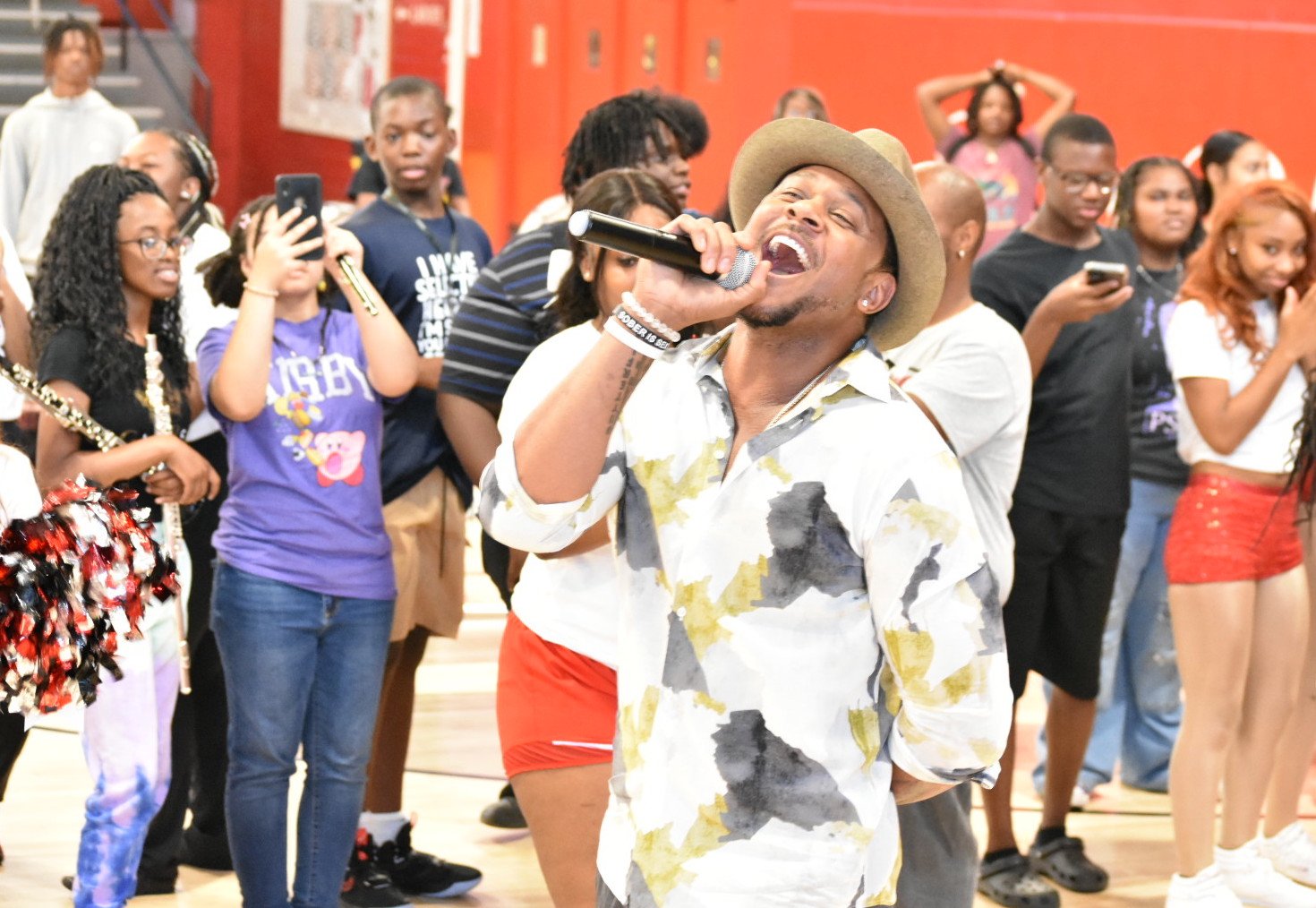 Actor Pooch Hall tells Pine Bluff High School students to shine