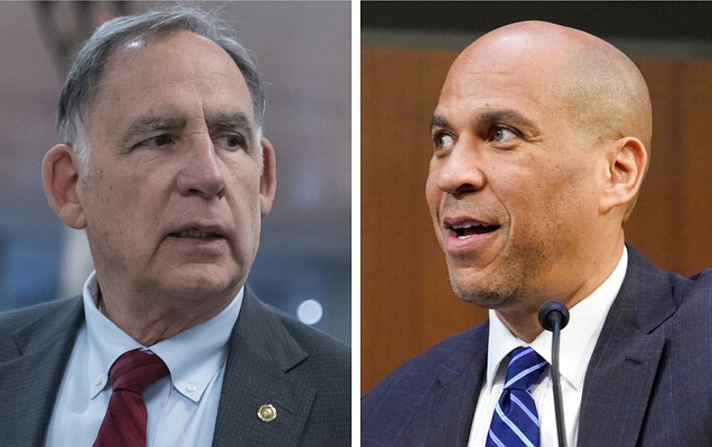 U.S. Sens. John Boozman (left), R-Ark., and Cory Booker, D-N.J., are shown on Capitol Hill in Washington in these undated file photos. (Left, AP/Alex Brandon; right, AP/Mariam Zuhaib)