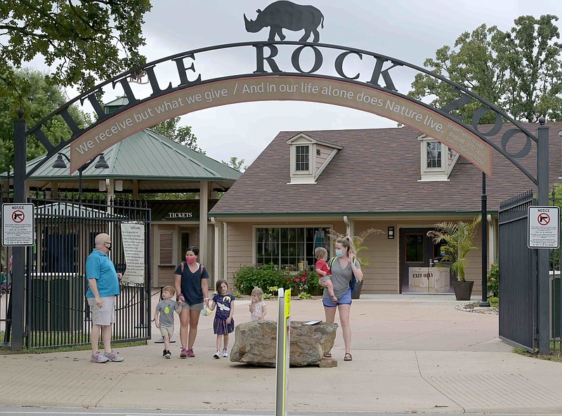 Families walk out of the Little Rock Zoo after a visit in this 2020 file photo. 
(Arkansas Democrat-Gazette / Stephen Swofford)