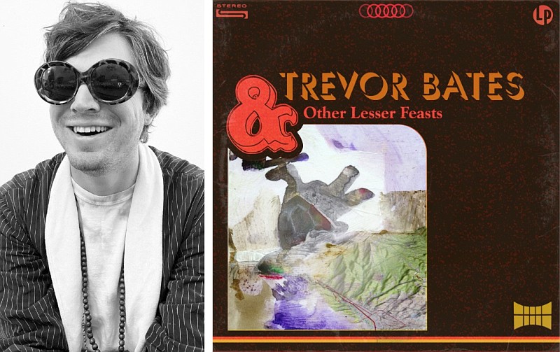 Little Rock musician Trevor Bates (left) and his religious-themed album, "And Other Lesser Feasts," are shown in these undated file photos. The album will be released for streaming on Friday, Oct. 6, 2023. (Courtesy photos)