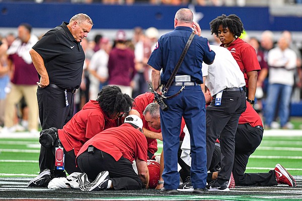 Razorbacks suffer myriad of injuries during loss to Aggies