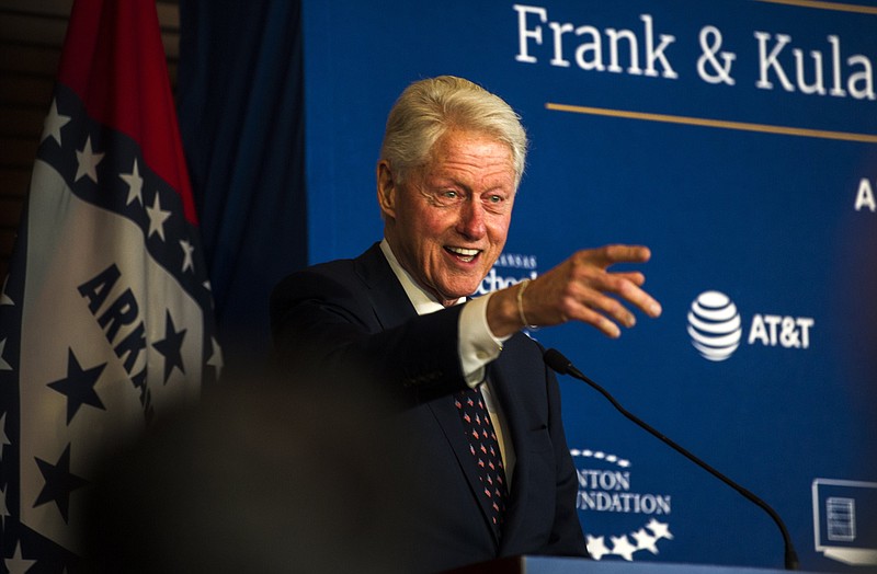 President Bill Clinton speaks at a Kumpuris Distinguished Lecture at the Clinton Presidential Center in this July 2022 file photo. (Arkansas Democrat-Gazette/Stephen Swofford)