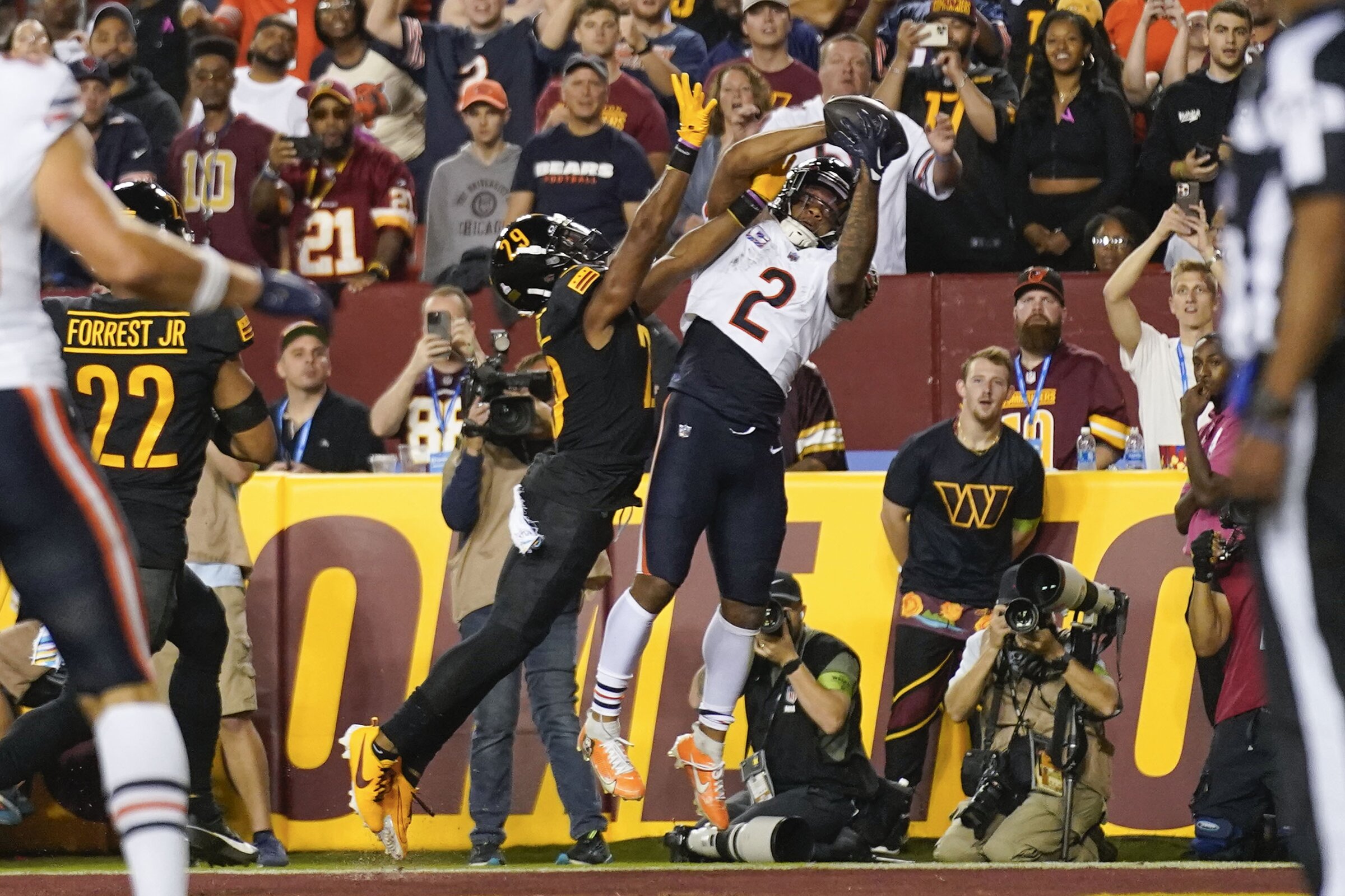 Washington Commanders safety Kendall Smith (40) runs during an NFL