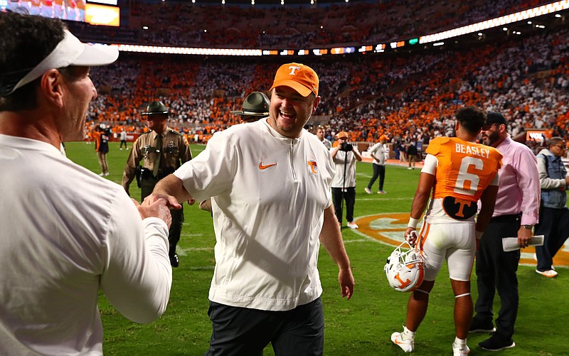 Tennessee Athletics photo / Tennessee improved to 5-1 this season and to 23-9 under third-year coach Josh Heupel with Saturday's 20-13 topping of Texas A&M, winning for the first time when failing to reach 30 points.