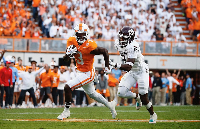 Tennessee Athletics photo / Tennessee punt returner Dee Williams breaks free for a 39-yard touchdown during the third quarter of Saturday's game against Texas A&M in Neyland Stadium.