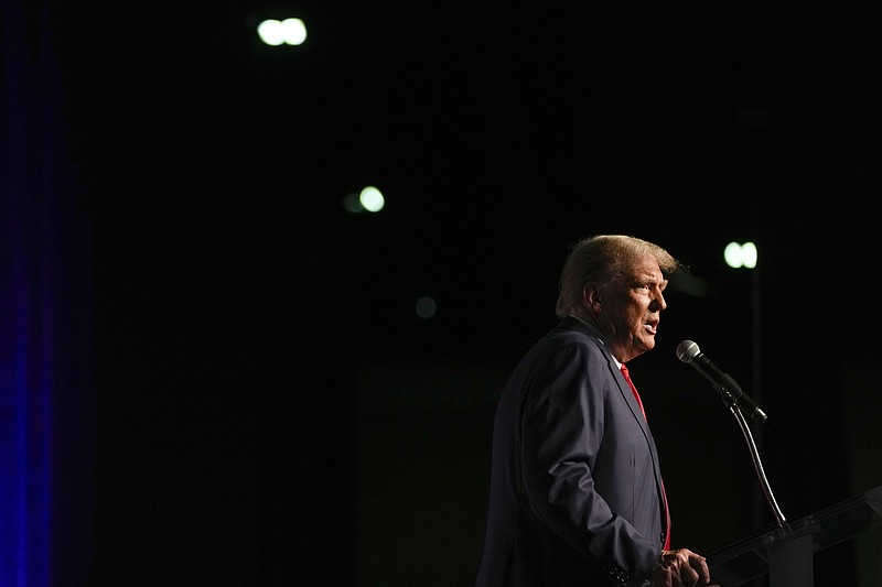 Republican presidential candidate former President Donald Trump speaks Wednesday, Oct. 11, 2023, at Palm Beach County Convention Center in West Palm Beach, Fla. (AP Photo/Rebecca Blackwell)