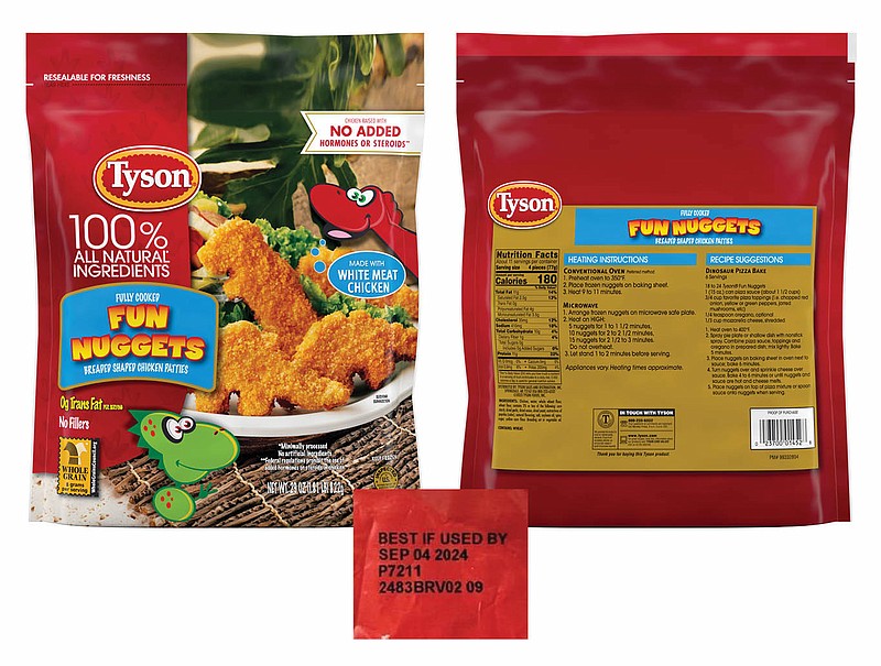 Tyson Foods is voluntarily recalling approximately 30,000 pounds of frozen, fully cooked chicken Fun Nuggets. (Tyson Foods)