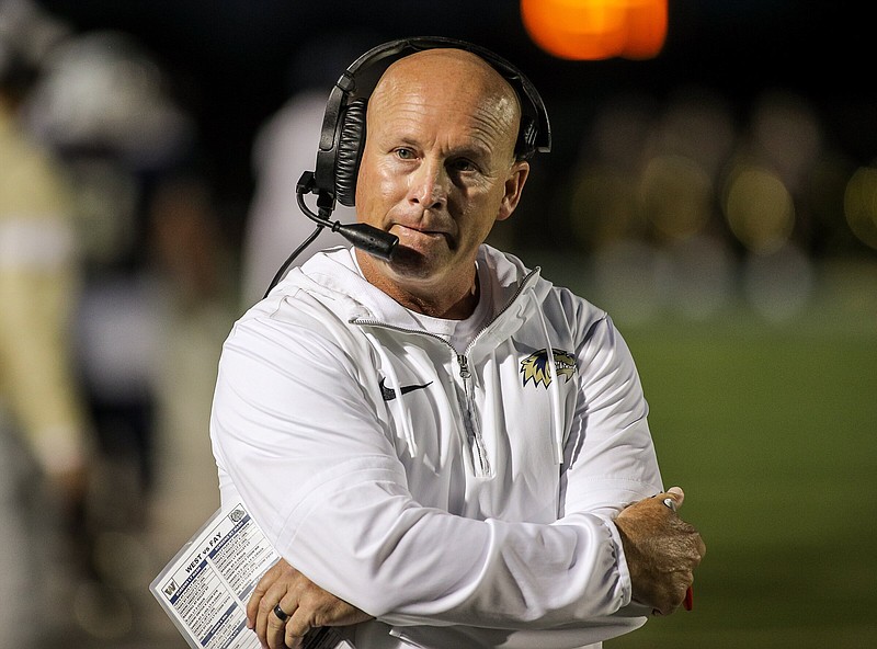 Coach Bryan Pratt will lead Bentonville West against Fort Smith Northside in a Class 7A first-round playoff game Friday night at Wolverine Stadium in Centerton.
(Special to the NWA Democrat-Gazette/Brent Soule)