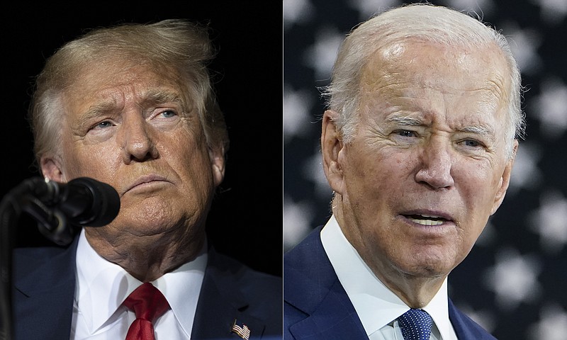 This combination of photos shows former President Donald Trump, left, and President Joe Biden, right.(AP Photo/File)