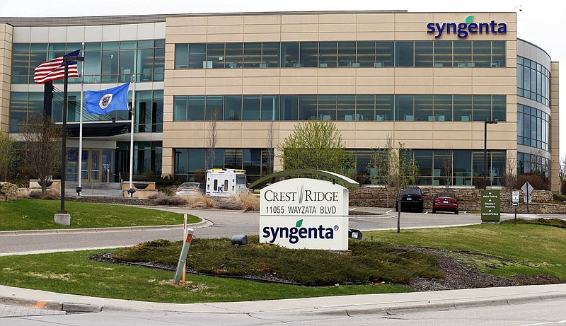 The suburban Minneapolis headquarters of Syngenta in Minnetonka, Minn., is shown in this April 18, 2017 file photo. The Swiss agribusiness giant Syngenta has faced lawsuits over its introduction of genetically engineered corn seeds, as well as failing to report the Chinese government's ownership stake in the
company on a timely basis. (AP/Jim Mone)