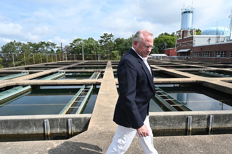 Mike Hackett, the director of the city of Rome’s water and sewer division, shows the Bruce Hamler Water Treatment Facility in Rome on Tuesday, Aug. 23, 2022. (Hyosub Shin/Atlanta Journal-Constitution/TNS)