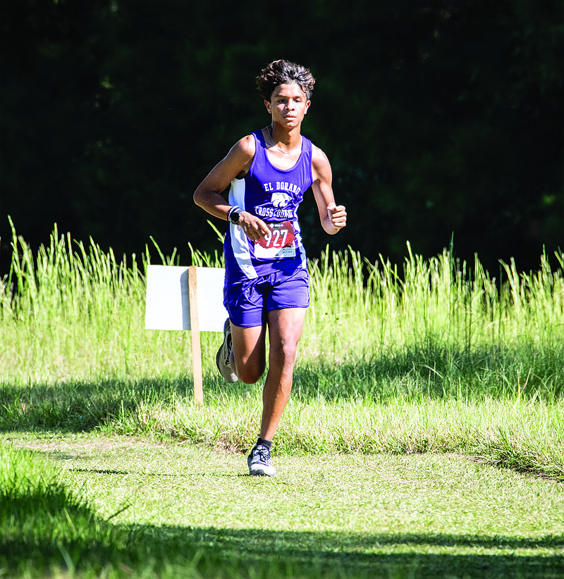El Dorado's Julian Marquez competes during the Wildcat Invitational this season. Marquez, an eighth grader at Barton, won the 5A South Jr. High Cross Country Championships this season. He's one reason El Dorado's cross country program appears headed in the right direction.