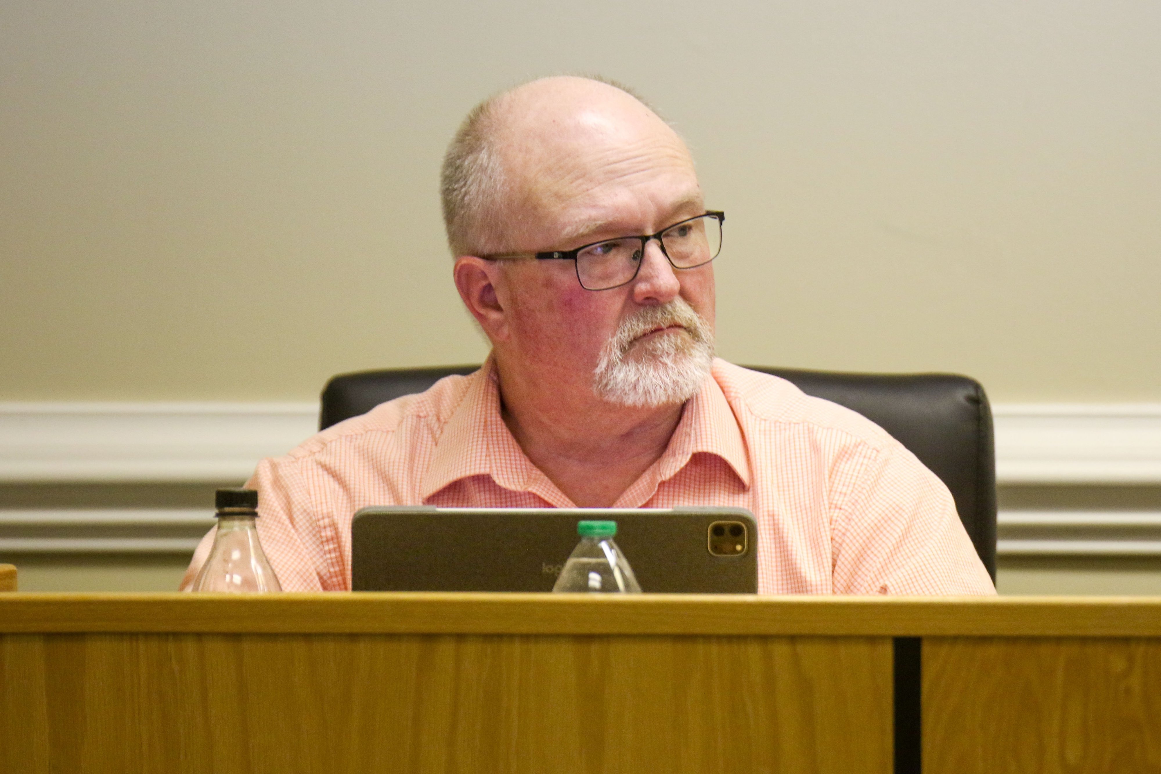 Staff photo by Olivia Ross / Mike Carruth is seen during a Walker County School Board meeting on Monday, November 13, 2023.