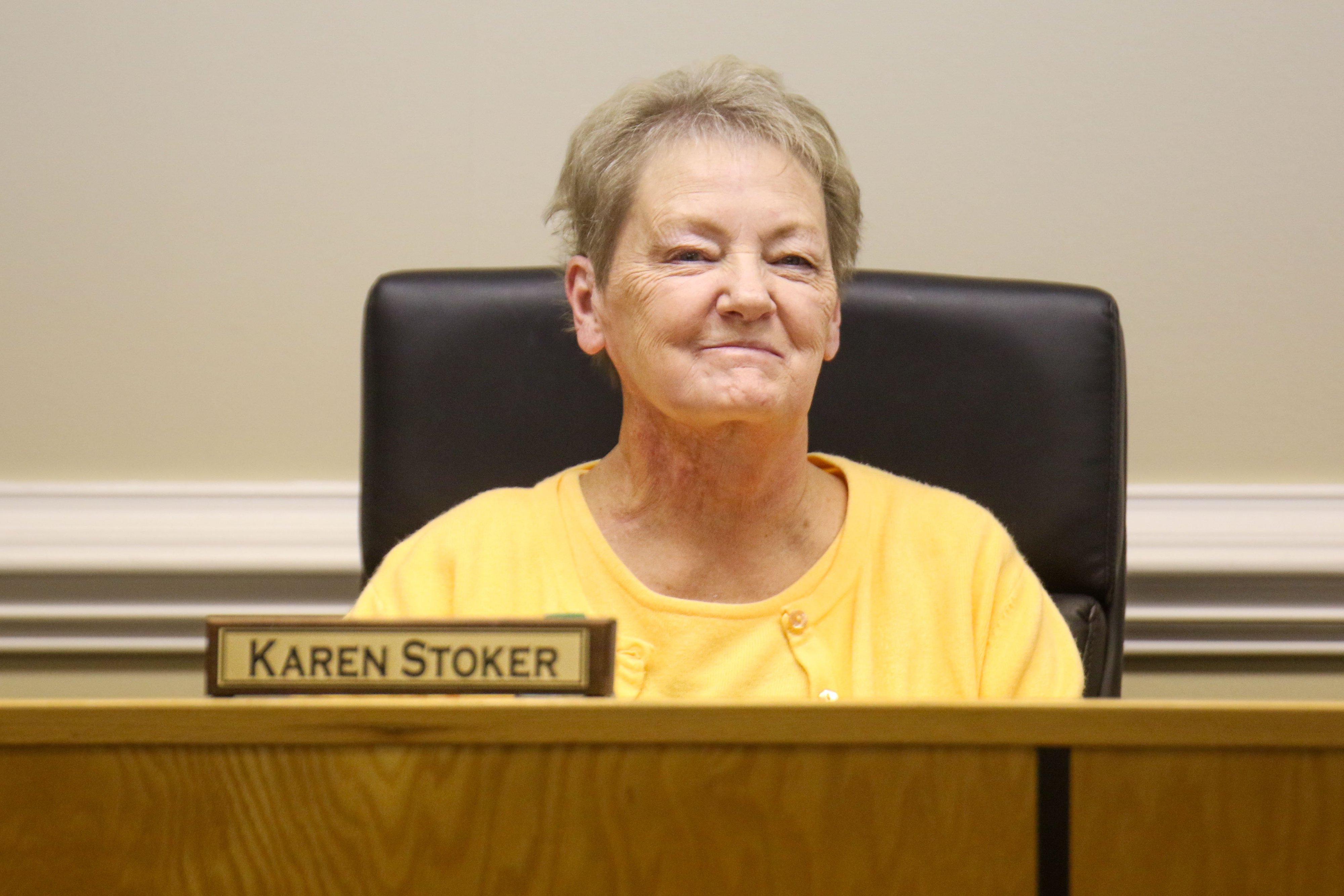 Staff photo by Olivia Ross / Karen Stoker is seen during a Walker County School Board meeting on Monday, November 13, 2023.