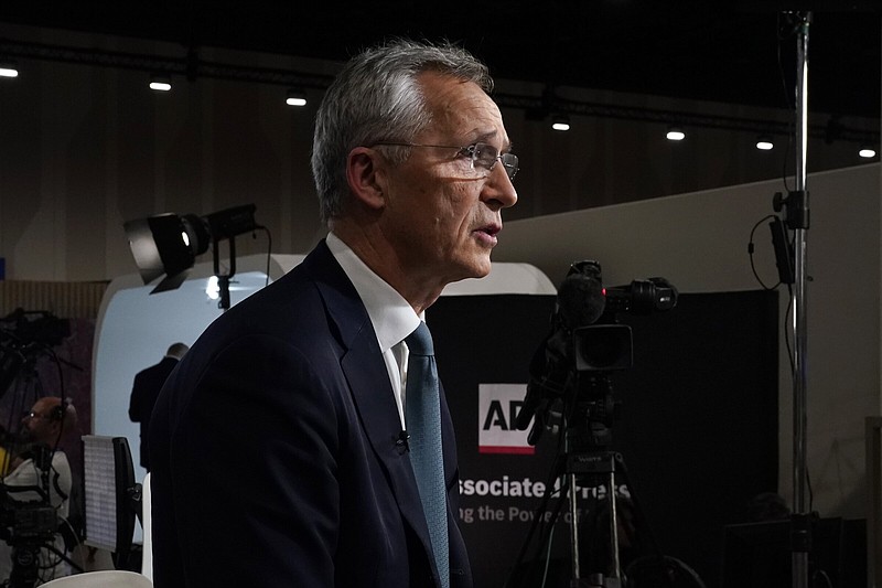 NATO Secretary General Jens Stoltenberg speaks to The Associated Press on Friday at the COP28 U.N. Climate Summit in Dubai, United Arab Emirates.
(AP/Joshua A. Bickel)