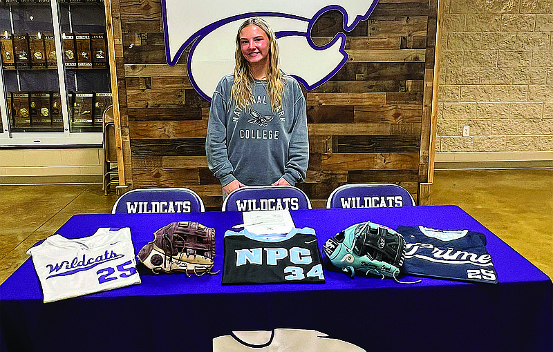 El Dorado's Delaney Loyd signed to play softball at National Park College Thursday afternoon at Wildcat Arena.