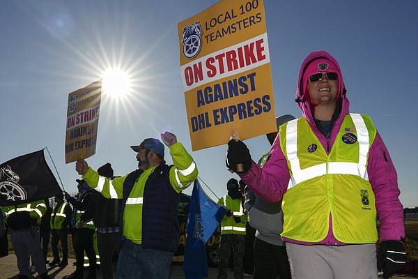 1,100 DHL Express workers strike at airport hub | The Arkansas Democrat-Gazette - Vimarsana News
