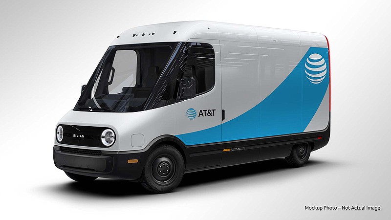 A rendering of a Rivian electric van in AT&T livery. (Rivian/AT&T/TNS)