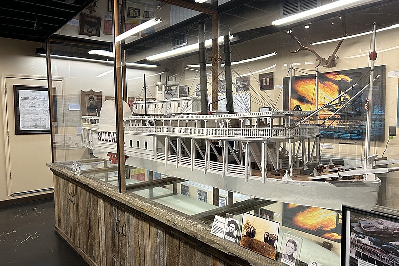 A replica of the Sultana, a steamboat that exploded in 1865, is seen Thursday inside the Sultana Disaster Museum in Marion.
(Arkansas Democrat-Gazette/Josh Snyder)