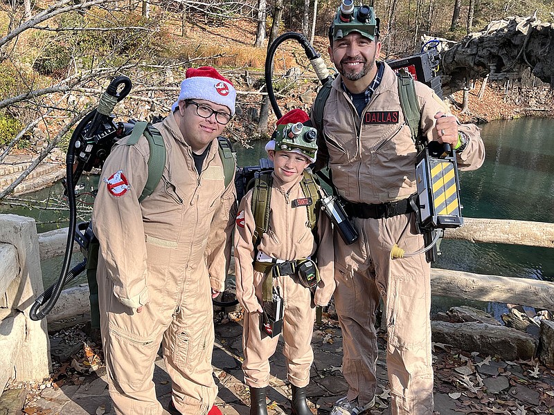 Members of the Dallas family — David (from left), his nephew, Chord, and brother Raul — will be dressed as Ghostbusters during the Polar Plunge for Arkansas Special Olympics on Feb. 24 at Little Rock Racquet Club.
(Special to the Democrat-Gazette/Sean Clancy)