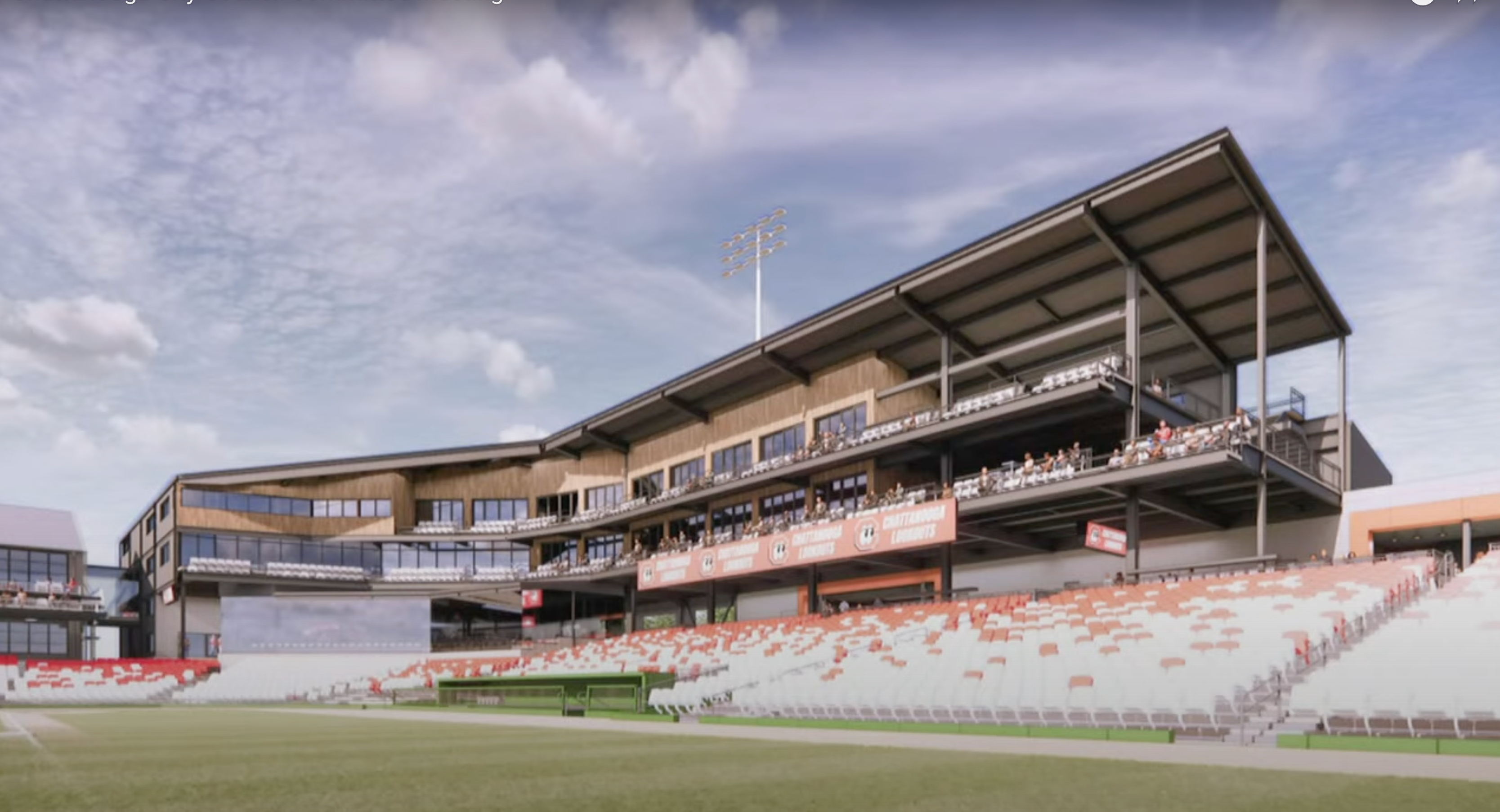 This rendering was shown by New City Properties President Jim Irwin to the Sports Authority on Thursday for a proposed new Chattanooga Lookouts stadium development district.