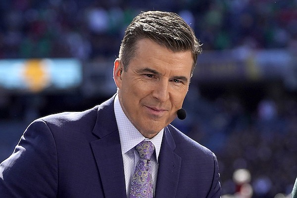 Rece Davis and the ESPN "College GameDay" crew will come to Fayetteville for the Arkansas-Kentucky basketball game on Jan. 27. (AP Photo/Charles Rex Arbogast)