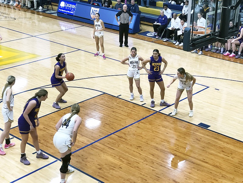 Hickman's Jayla Griffith shoots a free throw during Tuesday night's game against the Helias Lady Crusaders at Rackers Fieldhouse. (Tom Rackers/News Tribune)