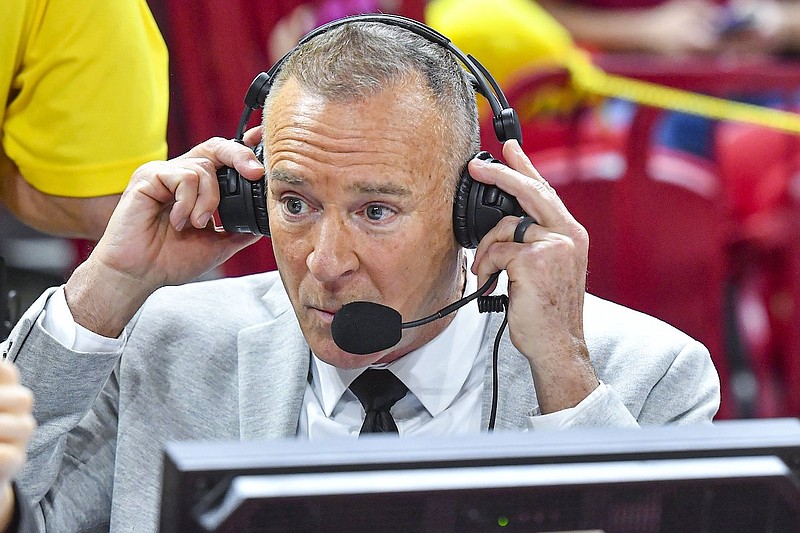 Jimmy Dykes has called four of Arkansas' SEC losses this month, including blowouts against Auburn, Florida and Ole Miss. (Hank Layton/NWA Democrat-Gazette)
