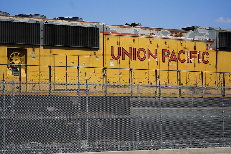 A Union Pacific engine sits in a Commerce, Calif., rail yard in September 2022.
(AP)