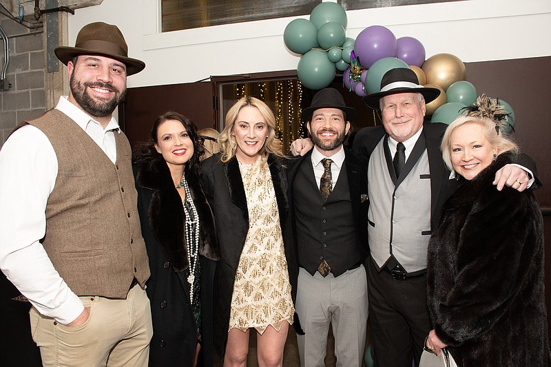 Michael Harmon, Melinda Curtis, Hanna and Jacob Painter and Marc and Susan Roys on  01/20/2024 at Prohibition at Hamp Williams Building in Hot Springs. (Arkansas Democrat-Gazette/Cary Jenkins)
