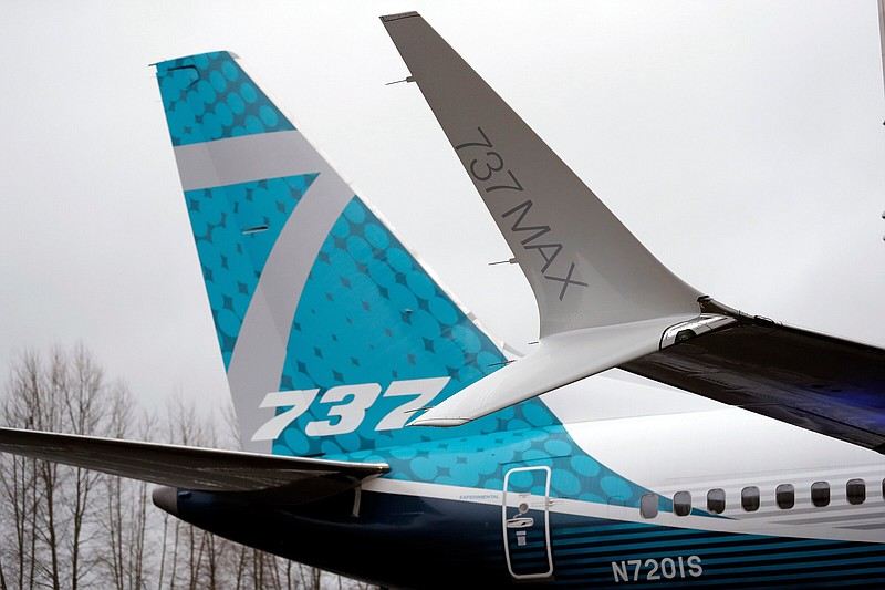 Boeing 737 Max 7 jets are displayed for employees and media in Renton, Wash.
(AP)