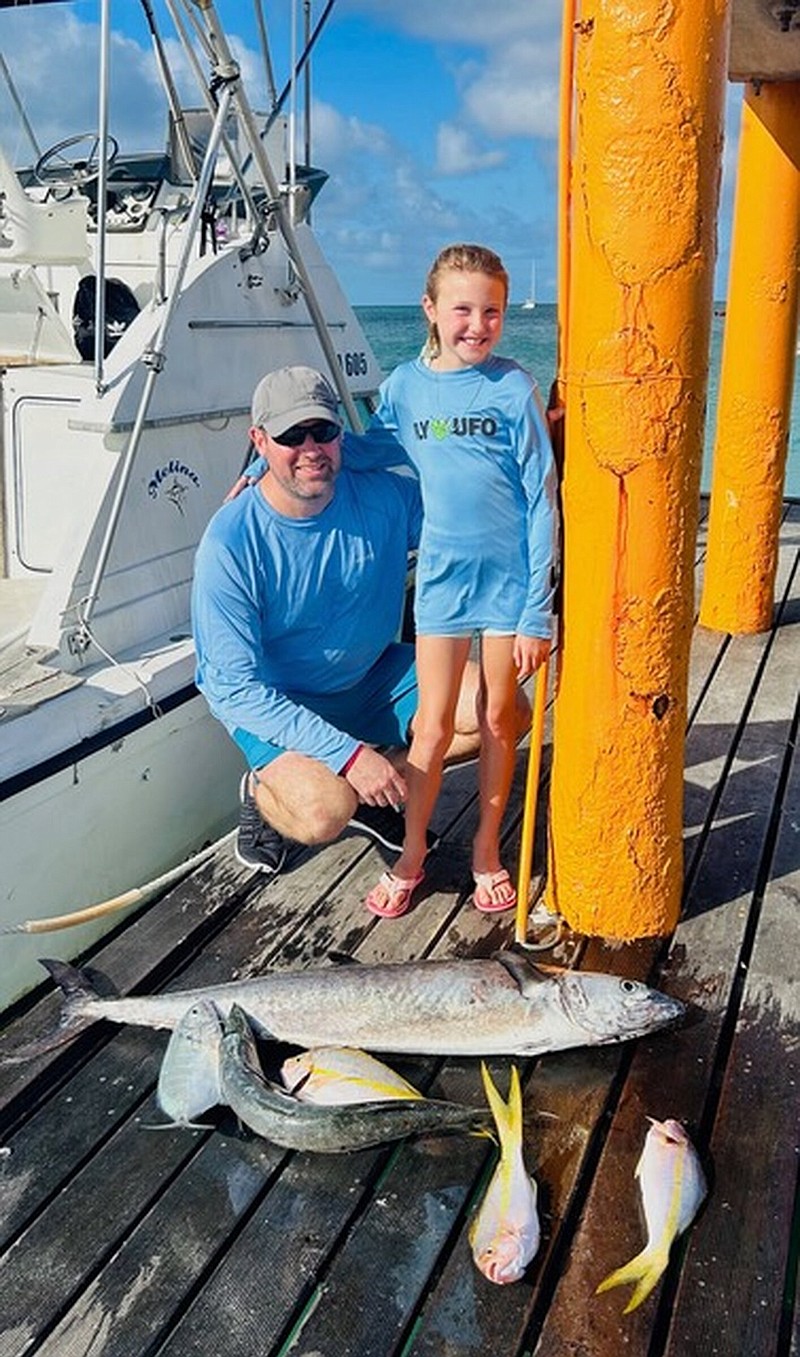 Dr. Drew Rodgers of Fayetteville and his daughter Amelia Rodgers caught multiple species in the Caribbean over the Christmas holiday over a shipwreck off the Aruba coast.
(Photo submitted by Drew Rodgers)
