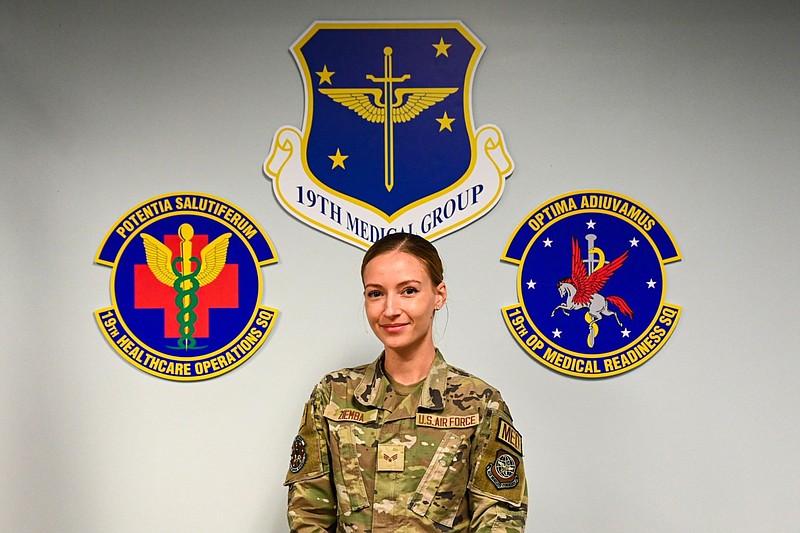 Senior Airman Danielle Ziemba, stationed at Little Rock Air Force Base, is shown in this undated courtesy photo. Ziemba has received the Air Force’s 2023 Government Employees Insurance Company Military Service Award. (Photo courtesy U.S. Air Force)