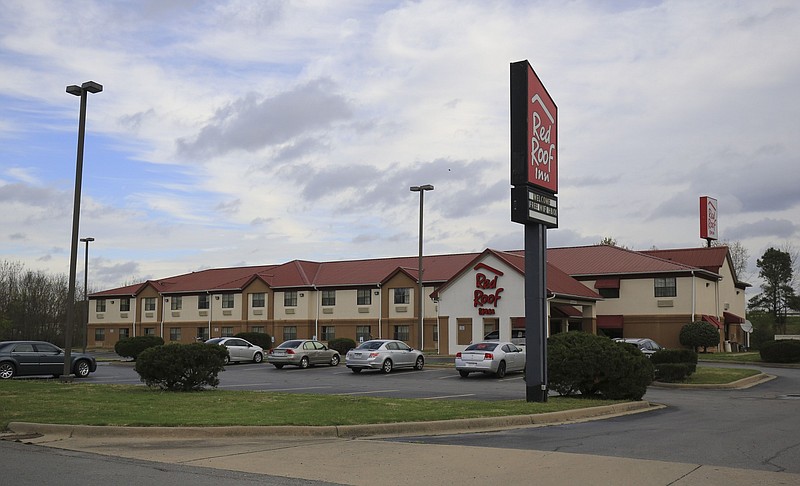 The Red Roof Inn at 5711 Pritchard Road, North Little Rock, is shown in this March 29, 2018 file photo. The two-story, 52-room motel, which was built in 1999, was photographed after it was purchased by SAI Lodging Inc., doing business as Red Roof Inn. (Arkansas Democrat-Gazette/Staton Breidenthal)