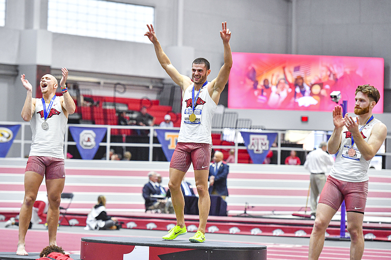 Arkansas dominated the men's heptathlon at SEC Indoor Championships