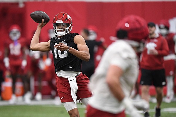 QB Taylen Green Discusses First Spring In Arkansas | Whole Hog Sports