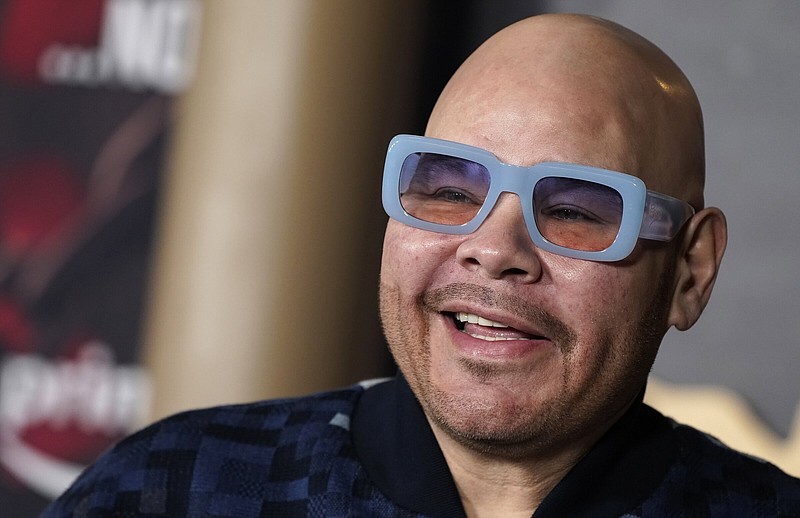 Fat Joe arrives at a premiere, Feb. 13, 2024, in Los Angeles. Vice President Kamala Harris says it's “absurd” that the federal government classifies marijuana as more dangerous than fentanyl, the synthetic opioid blamed for tens of thousands of deaths in the United States. Harris commented at the White House on Friday, March 15, as she and Grammy-nominated rapper Fat Joe led a roundtable discussion on easing marijuana penalties. (Photo by Jordan Strauss/Invision/AP, File)