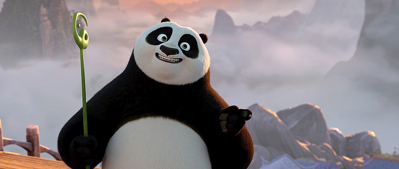 This image released by Universal Pictures shows Po, voiced by Jack Black, in a scene from DreamWorks Animation's "Kung Fu Panda 4." (DreamWorks Animation/Universal Pictures via AP)