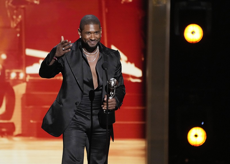 Usher accepts the President's Award during the 55th NAACP Image Awards, Saturday, March 16, 2024, at The Shrine Auditorium in Los Angeles. (AP Photo/Chris Pizzello)