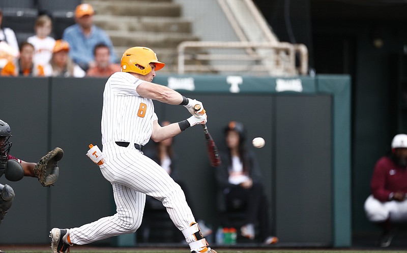 Tennessee Athletics photo / Dylan Dreiling drove in the first run for Tennessee during Tuesday night’s 20-2 dismantling of Alabama A&M inside Lindsey Nelson Stadium.