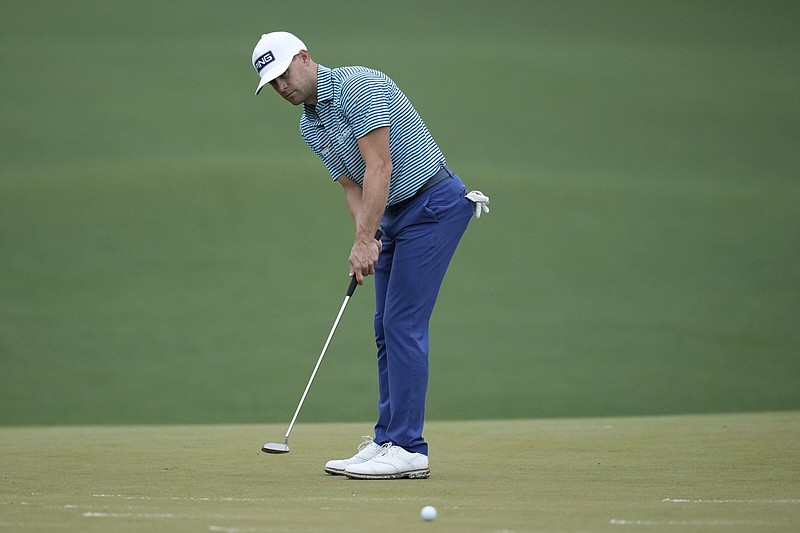 Former University of Arkansas golfer Taylor Moore will tee off this morning in his second Masters. Moore tied for 39th place last year in his first time playing at Augusta National.
(AP/Ashley Landis)
